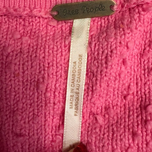 Free People Bold Pink and Red Striped Sweater - Picture 4 of 8